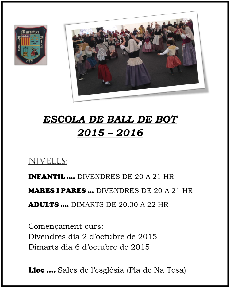 Escola de ball de bot 2015-2016